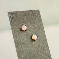 Tiny Opal Stud Earrings