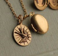 Bird Medallion Charm Locket