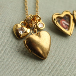 Dainty Heart Charm Locket Necklace