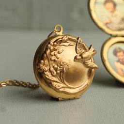 Art Nouveau Bird Locket