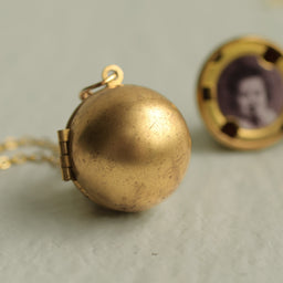 Gold Ball Locket Necklace