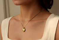 Dainty Heart Charm Locket Necklace