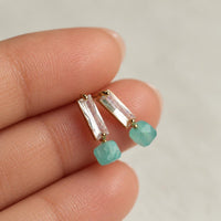 Turquoise Amazonite Cube Earrings