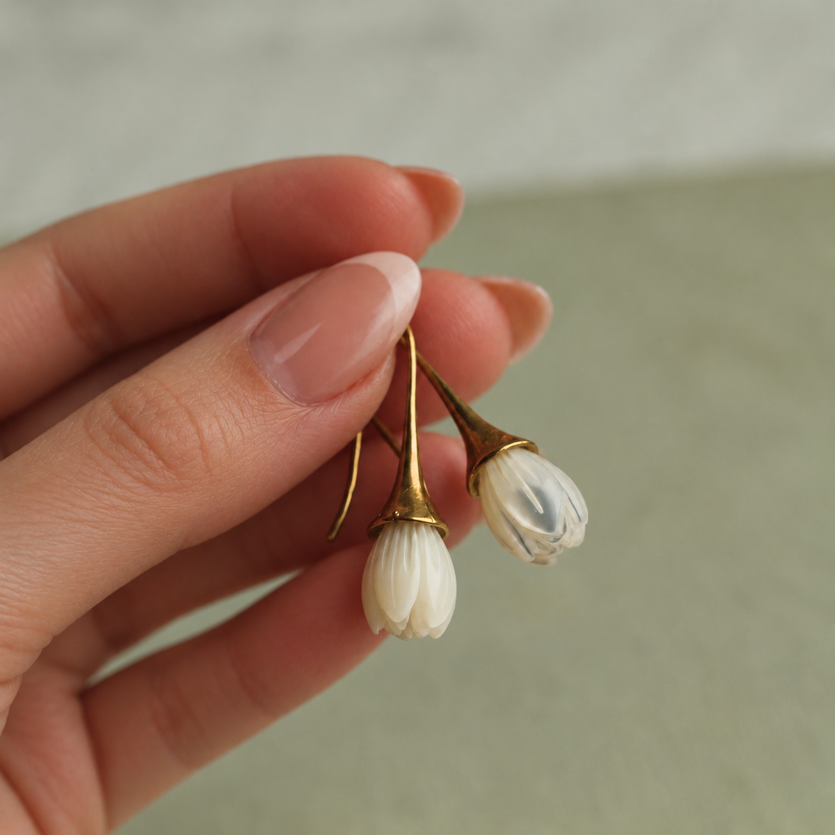 White Snowdrop Earrings