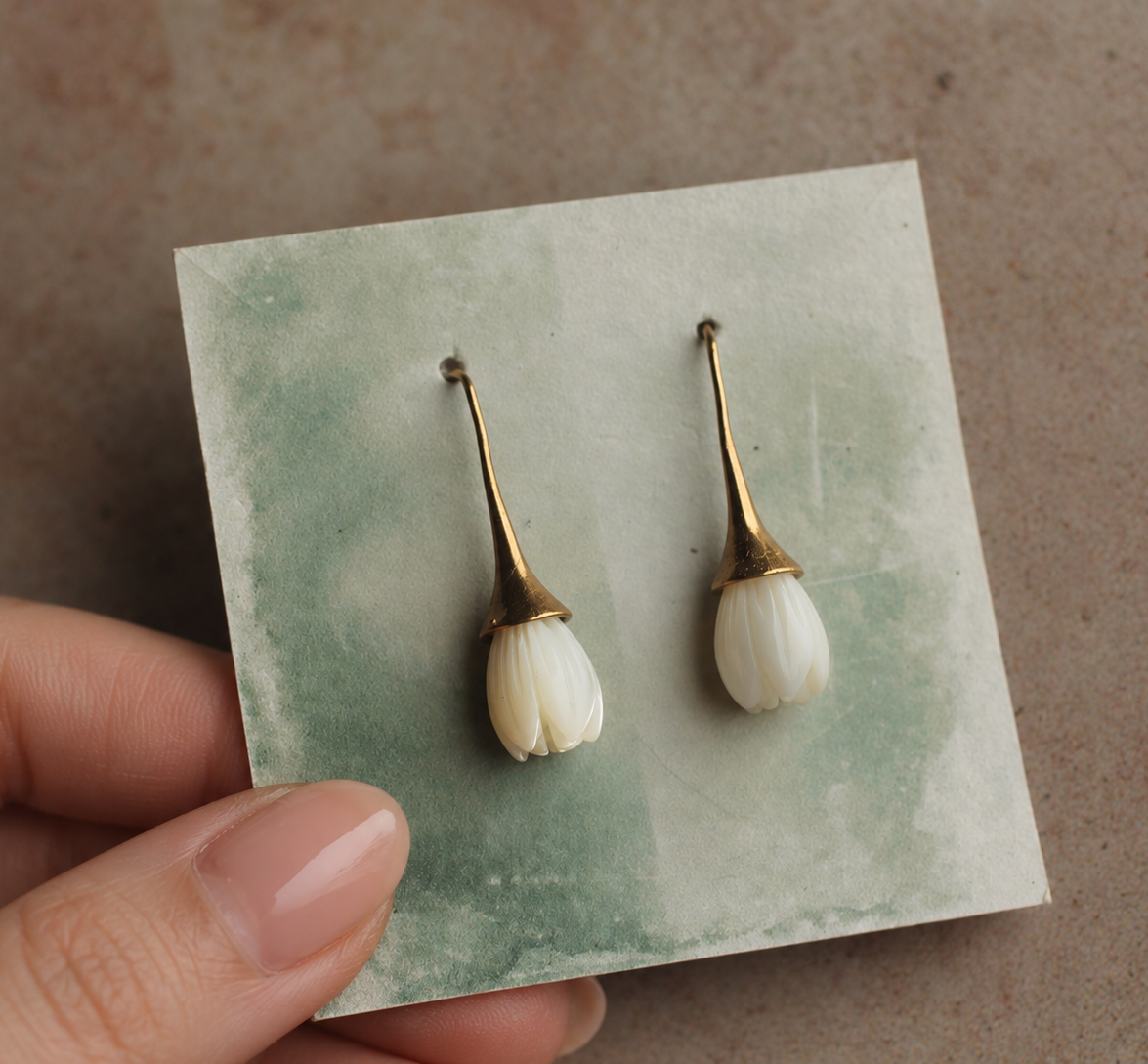 White Snowdrop Earrings