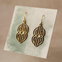 Gold Art Deco Drop Earrings