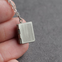 Silver Stripe Book Locket