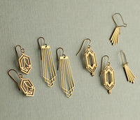 Gold Art Deco Drop Earrings
