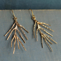 Gold Pine Needle Earrings