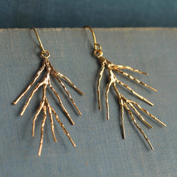 Gold Pine Needle Earrings
