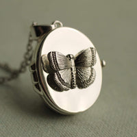 Silver Butterfly Locket