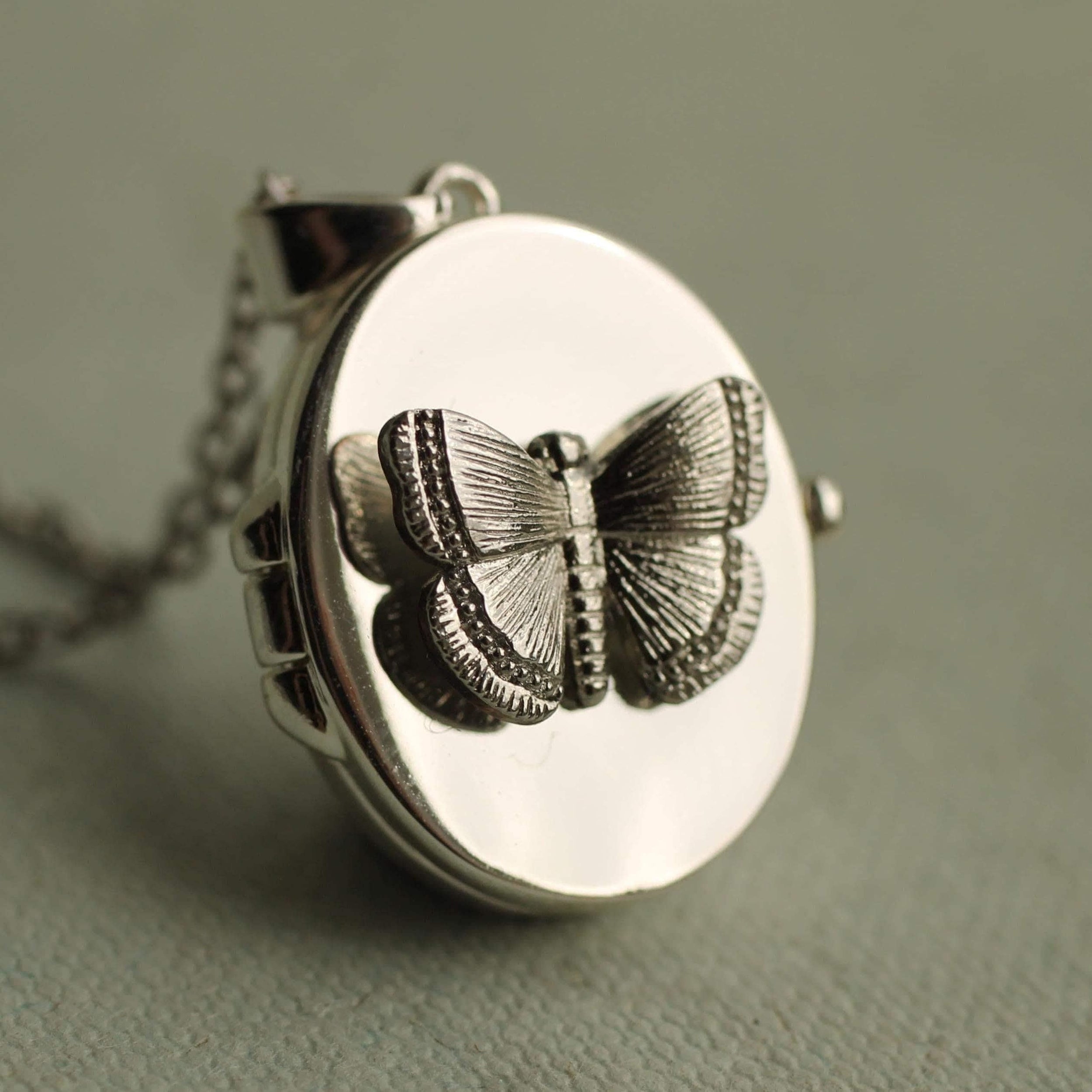 Silver Butterfly Locket