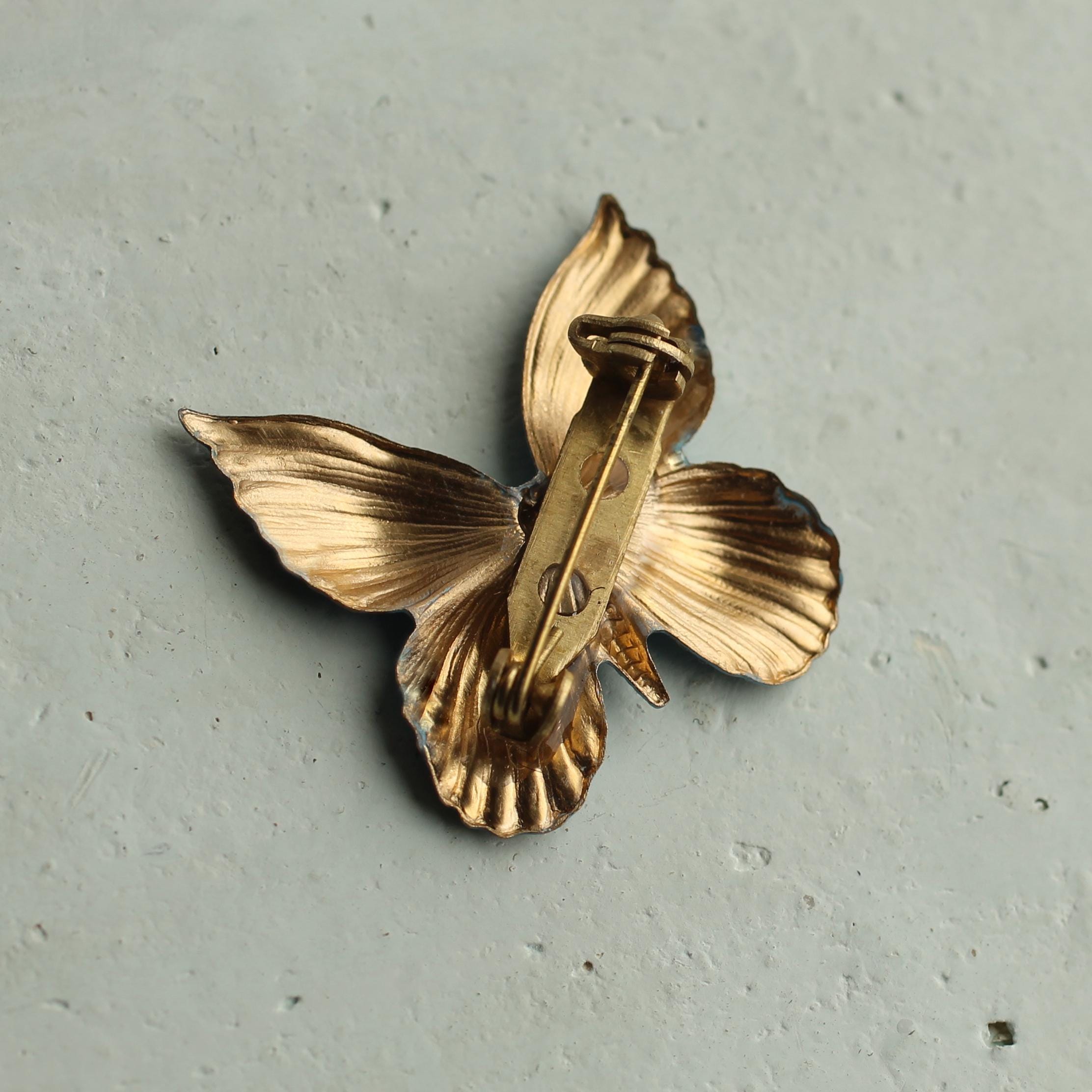 Grey & Copper Butterfly Brooch