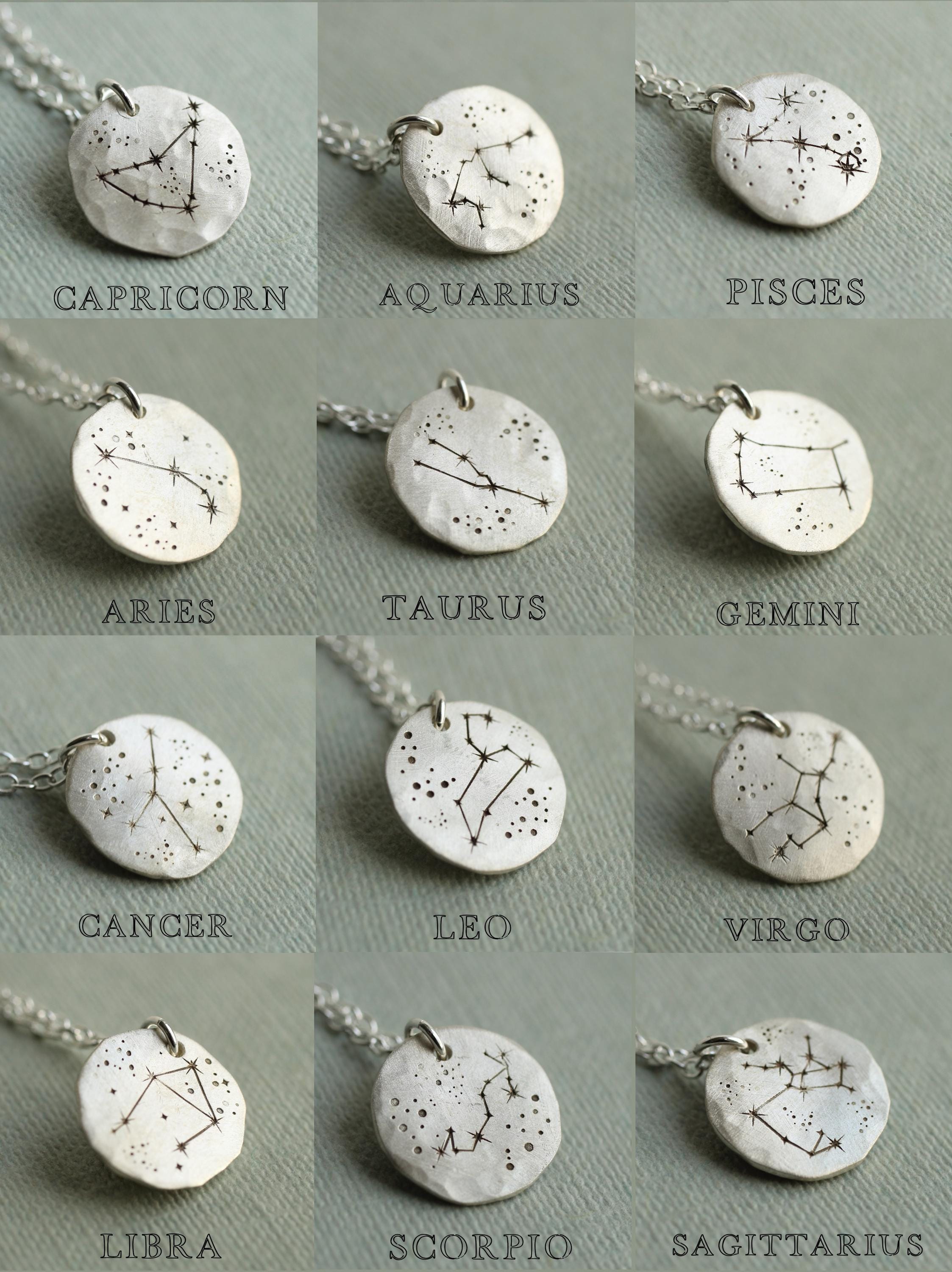 Sterling Silver Zodiac Constellation Necklace