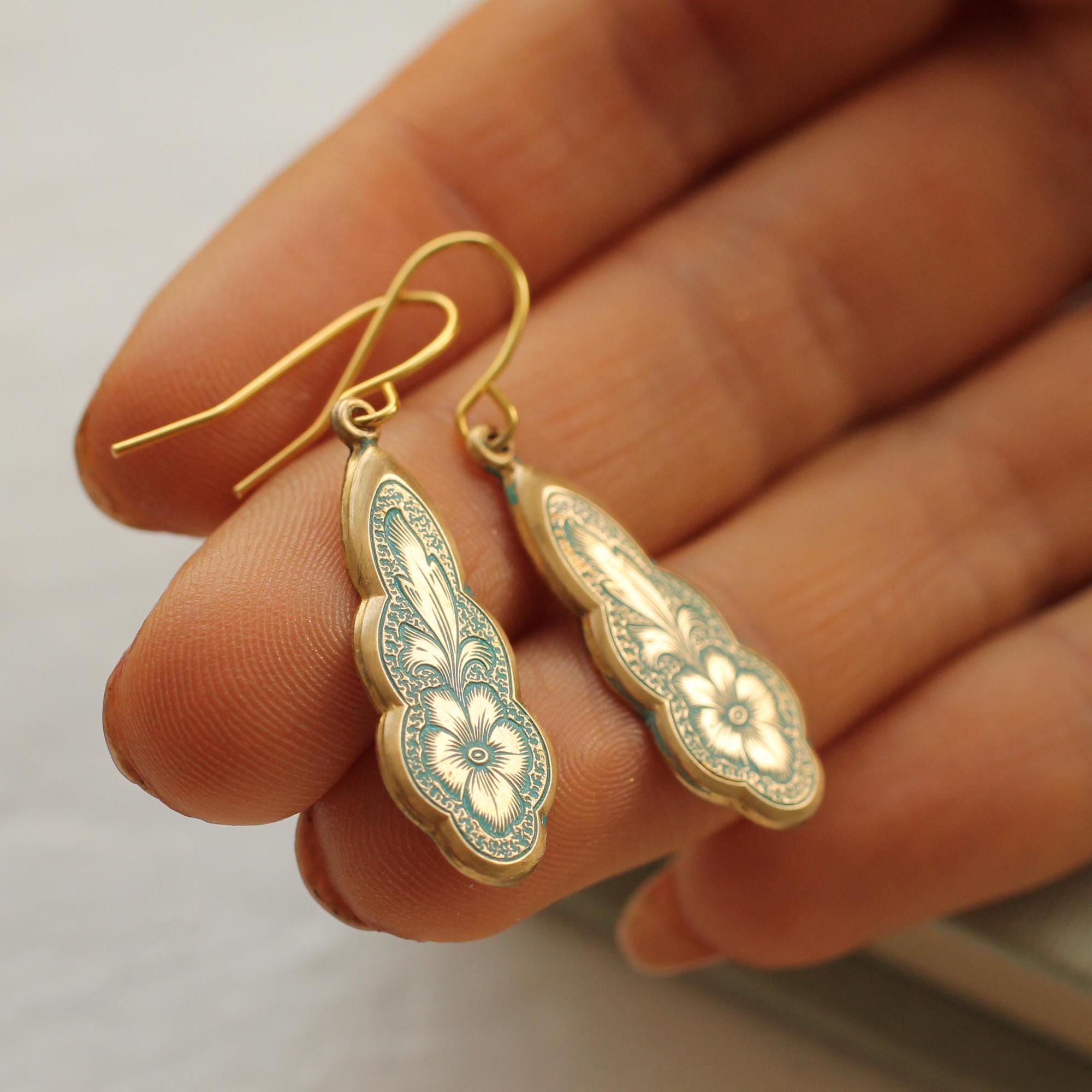 Silver Victorian Floral Earrings
