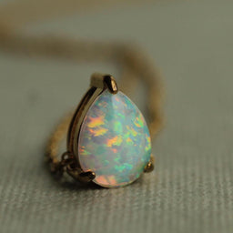 Opal Teardrop Pendant Necklace