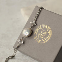 Gold Art Deco Crystal Pearl Bracelet