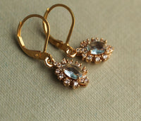 Vintage Sapphire Blue Jewel Earrings