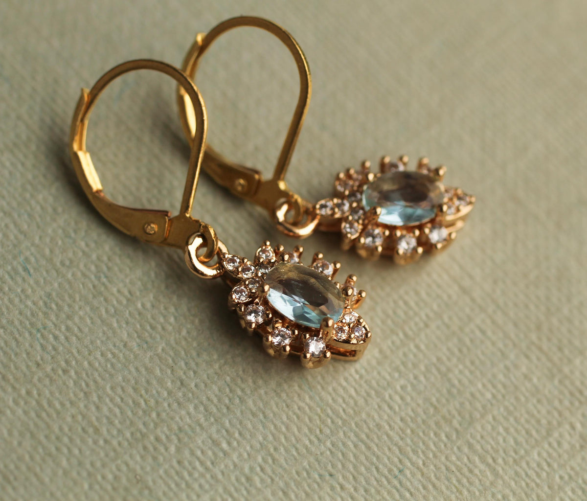 Vintage Sapphire Blue Jewel Earrings