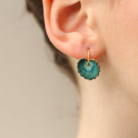 Navy Leaf Earrings