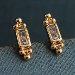 Tudor Baguette Rectangle Stud Earrings