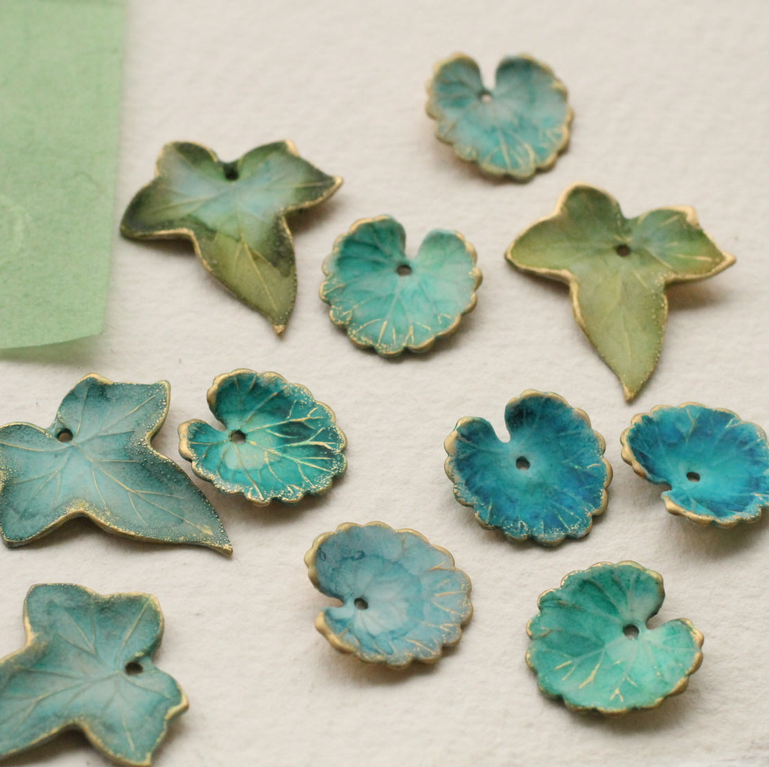 Green Clover Leaf Earrings