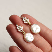 Art Deco Crystal Freshwater Pearl Earrings