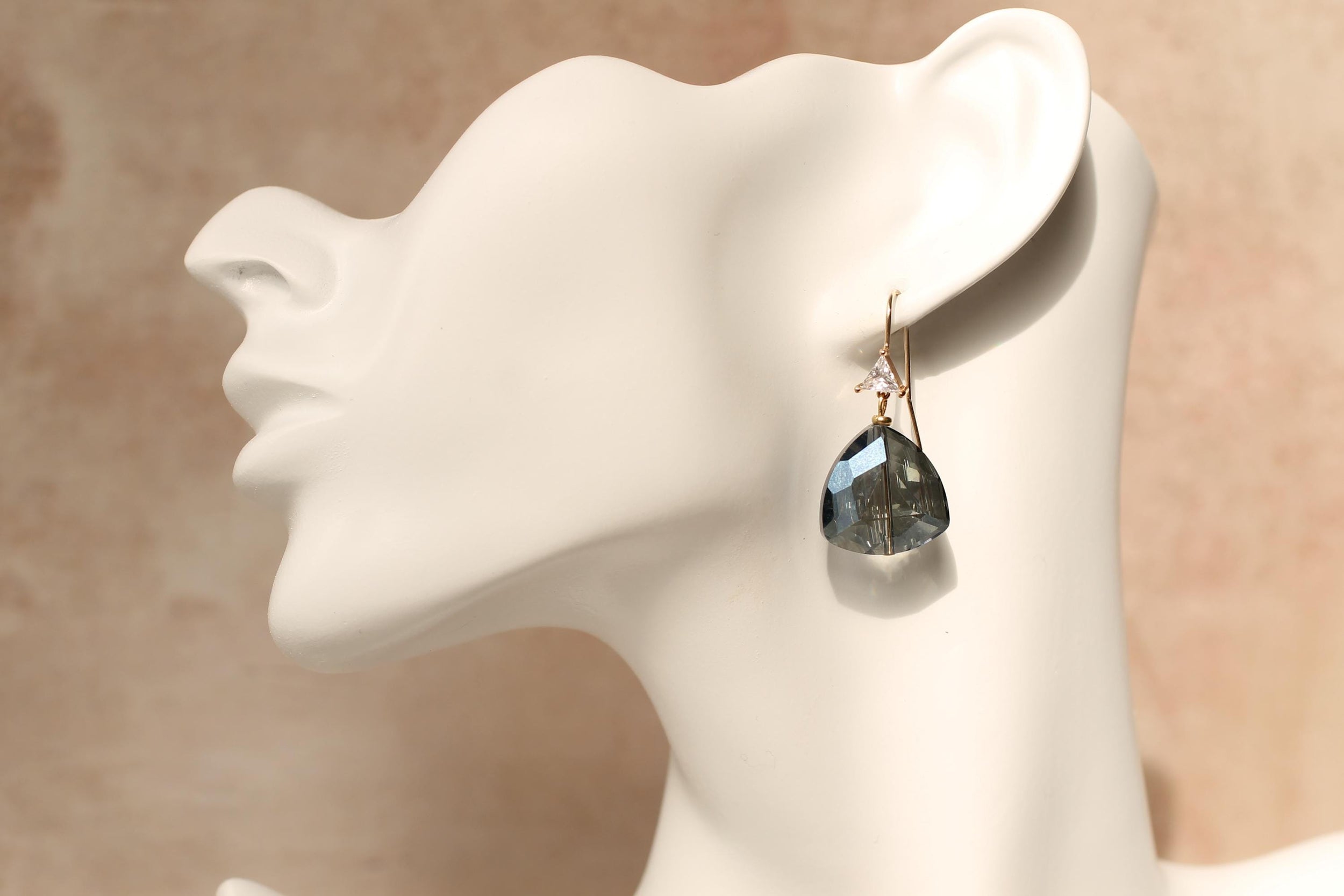 Labradorite Navy Blue Art Deco Earrings