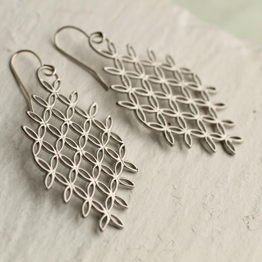 Silver Lace Bohemian Earrings