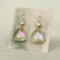 Champagne Yellow Art Deco Bridal Earrings