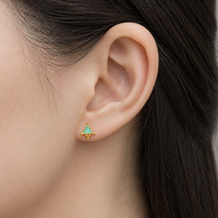 Turquoise Triangle Stud Earrings