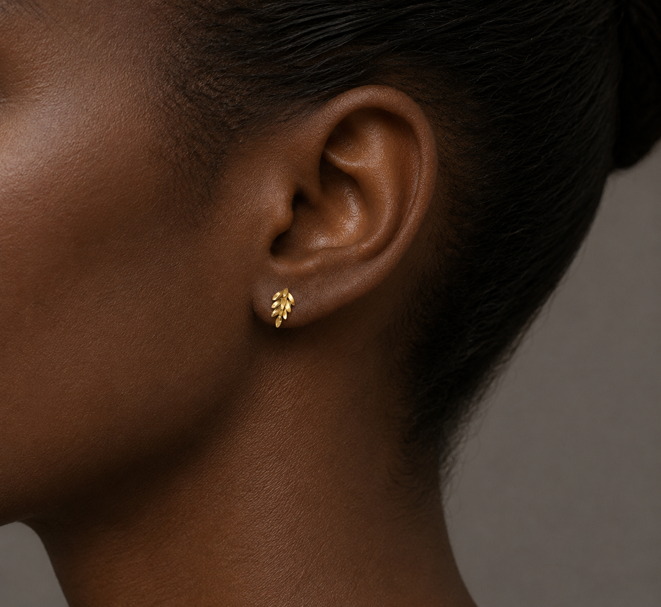Gold Vermeil Fern Stud Earrings