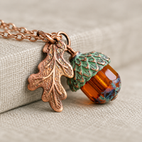 Amber Acorn Necklace