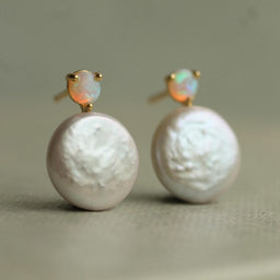 Opal Freshwater Pearl Earrings