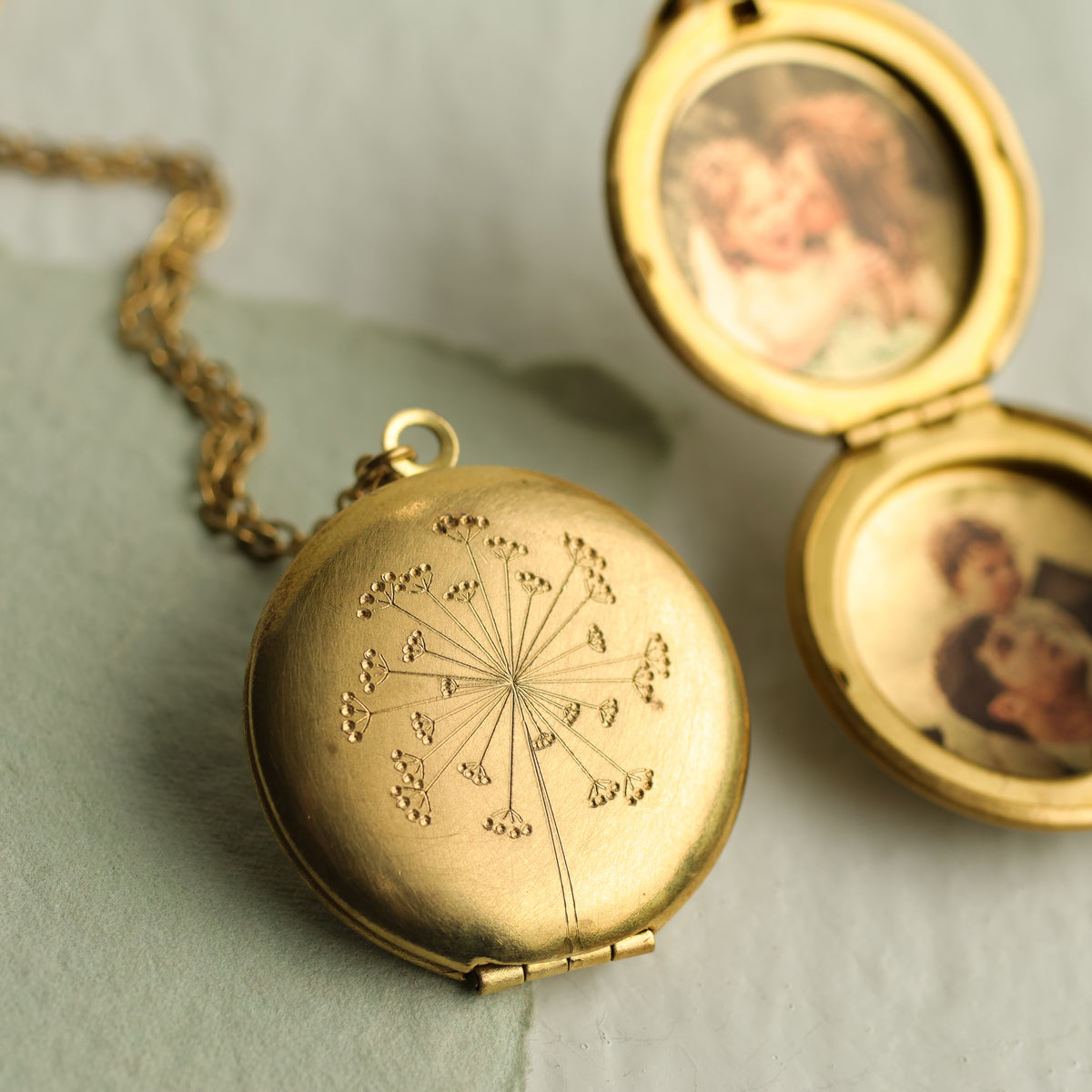 Dandelion Locket Necklace