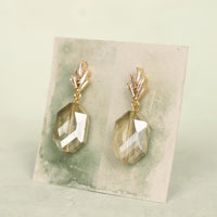 Champagne Yellow Art Deco Drop Earrings