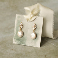 Art Deco Crystal Freshwater Pearl Earrings