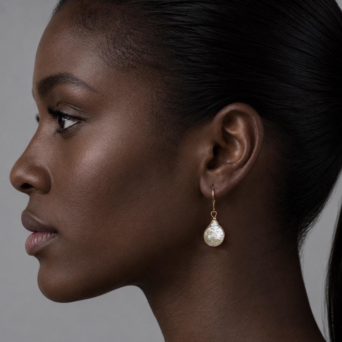 Freshwater Pearl Baroque Teardrop Earrings