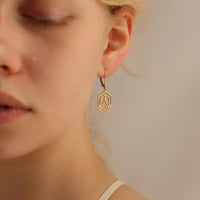 Gold Art Deco Brass Earrings