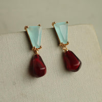Pomegranate Red and Turquoise Earrings