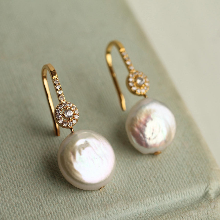 Freshwater Pearl Orbit Drop Earrings