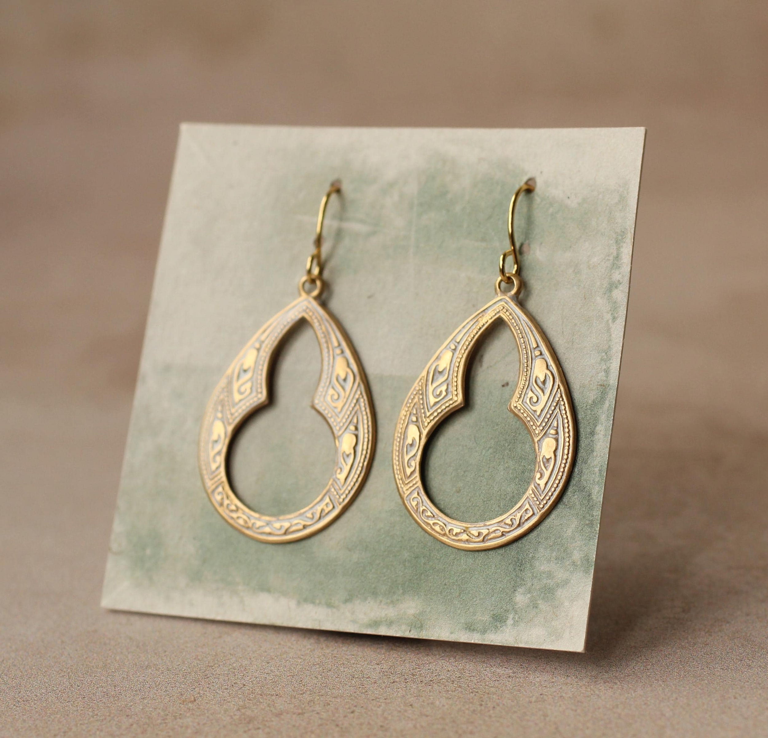 Carved Hoop Earrings