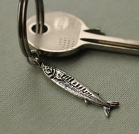 Tiny Sardine Charm Keyring