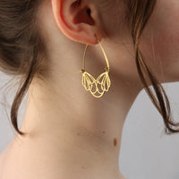 Flower Hoop Earrings