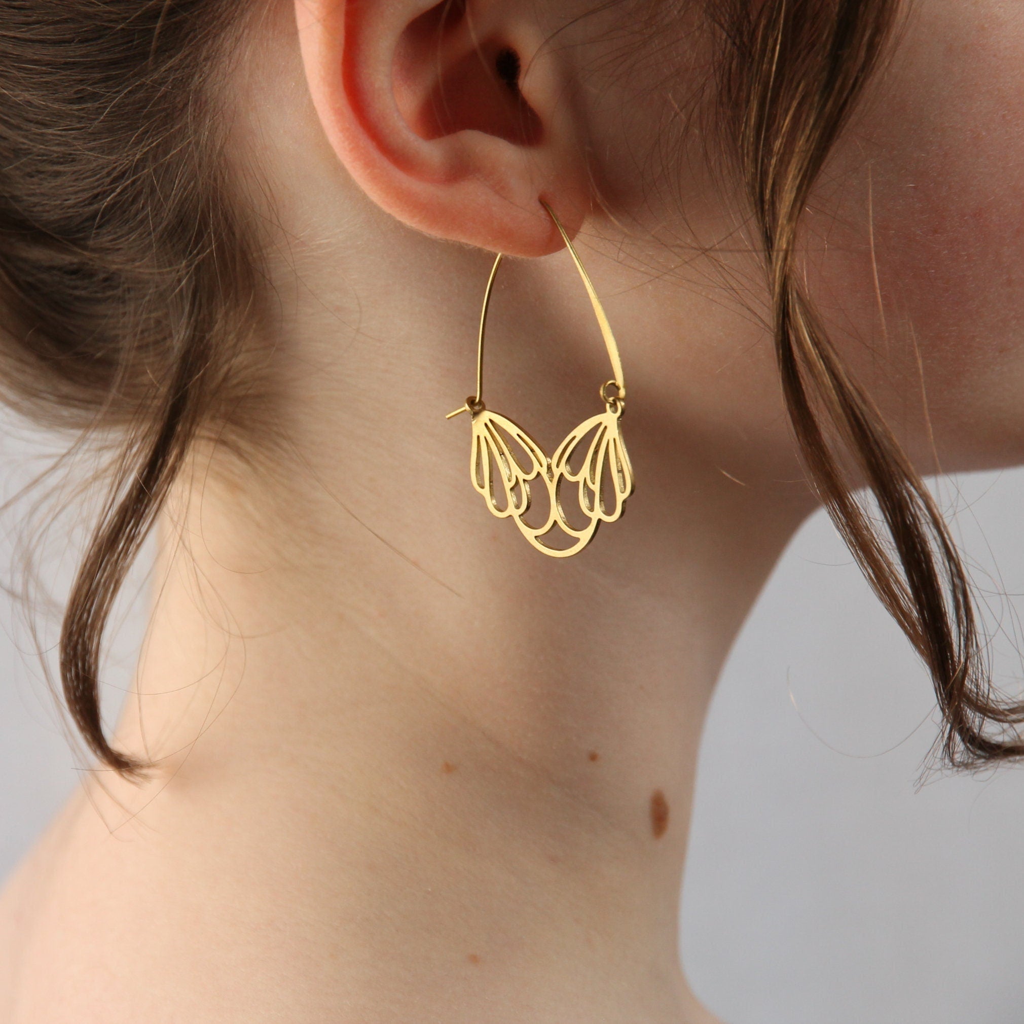 Flower Hoop Earrings