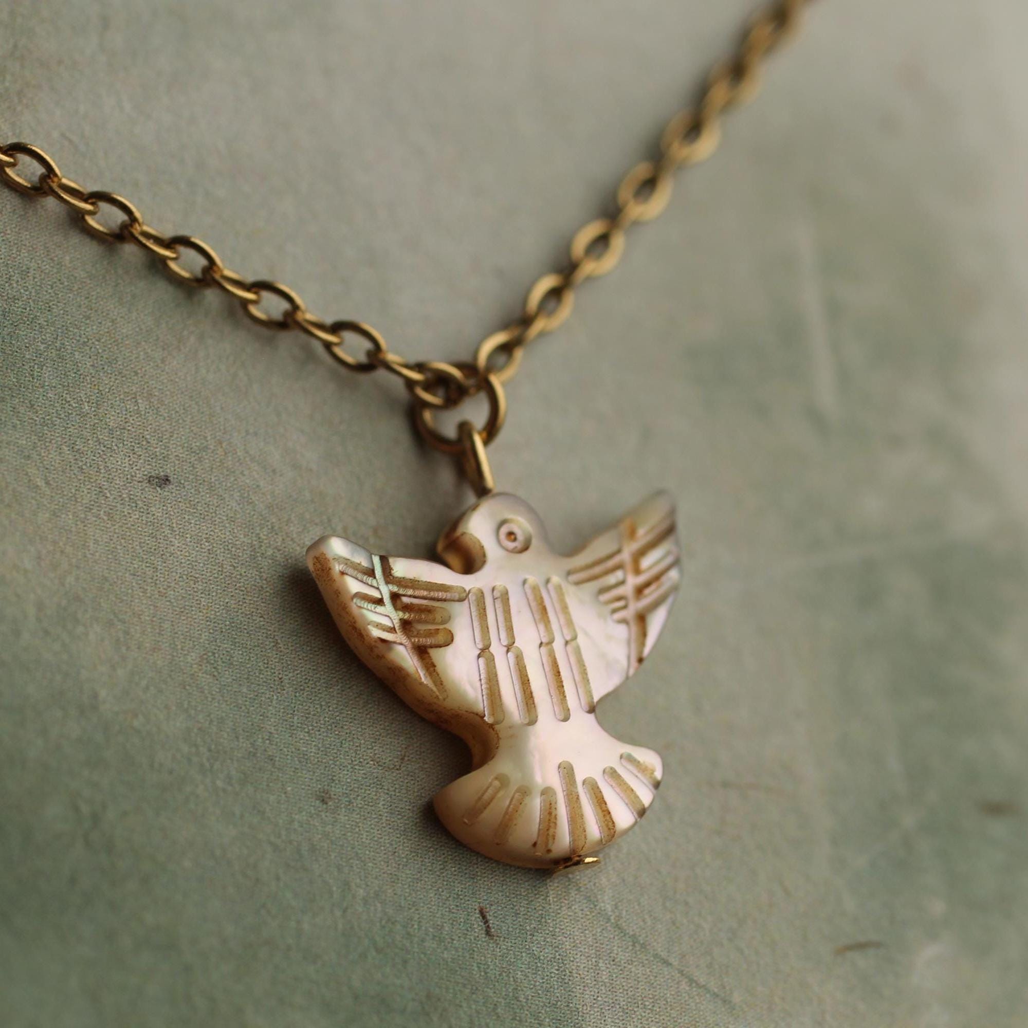 Pearl Bird Dove Necklace