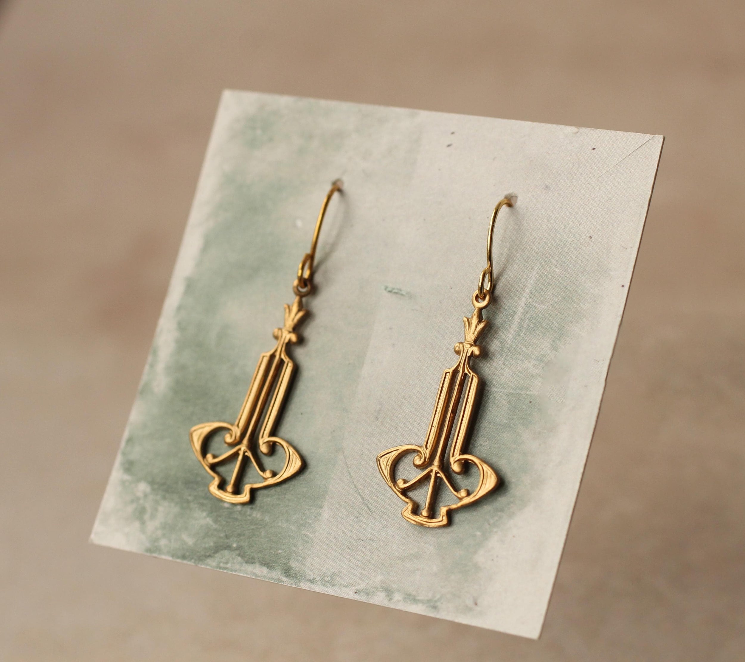 Art Nouveau Harp Earrings