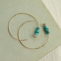 Turquoise Amazonite Hoop Earrings