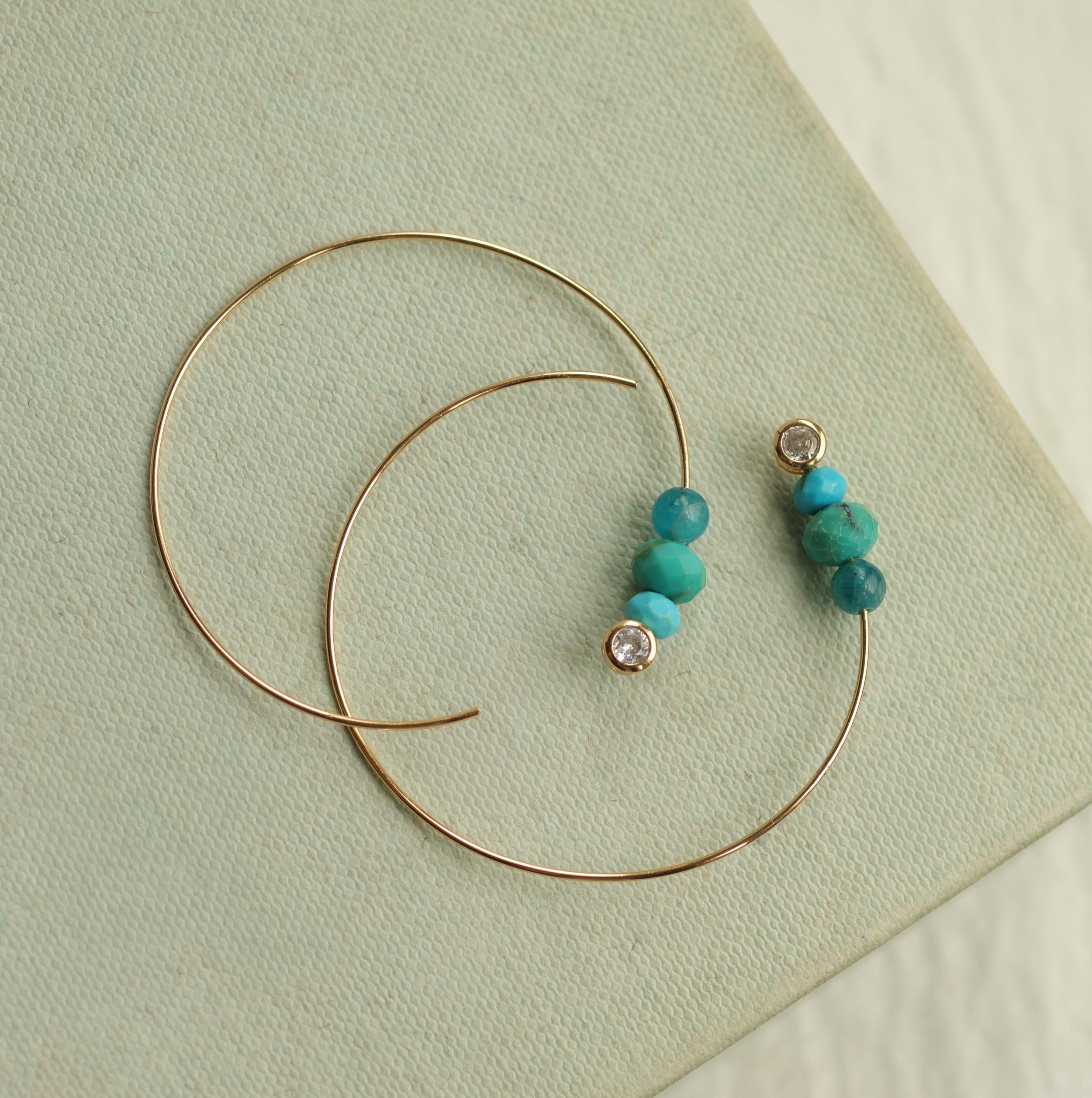 Turquoise Amazonite Hoop Earrings