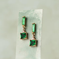 Art Deco Emerald Cube Earrings